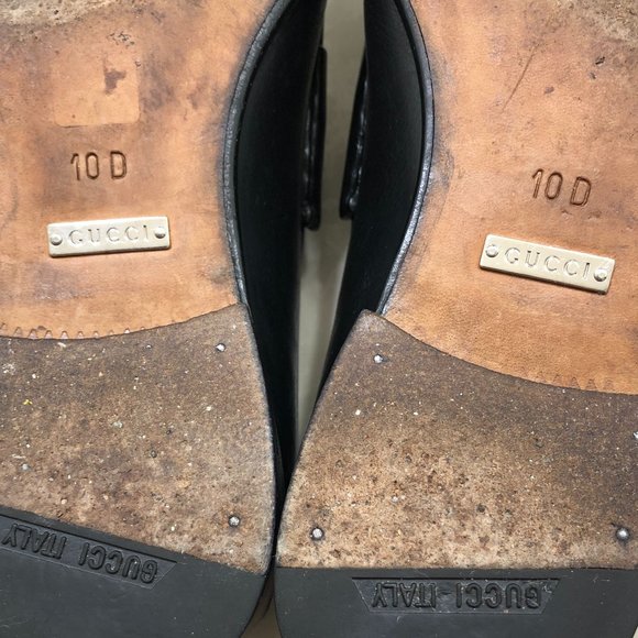 NOT FOR SALE Gucci 10D Black loafers w/silver horse bite 10D like New main image 12